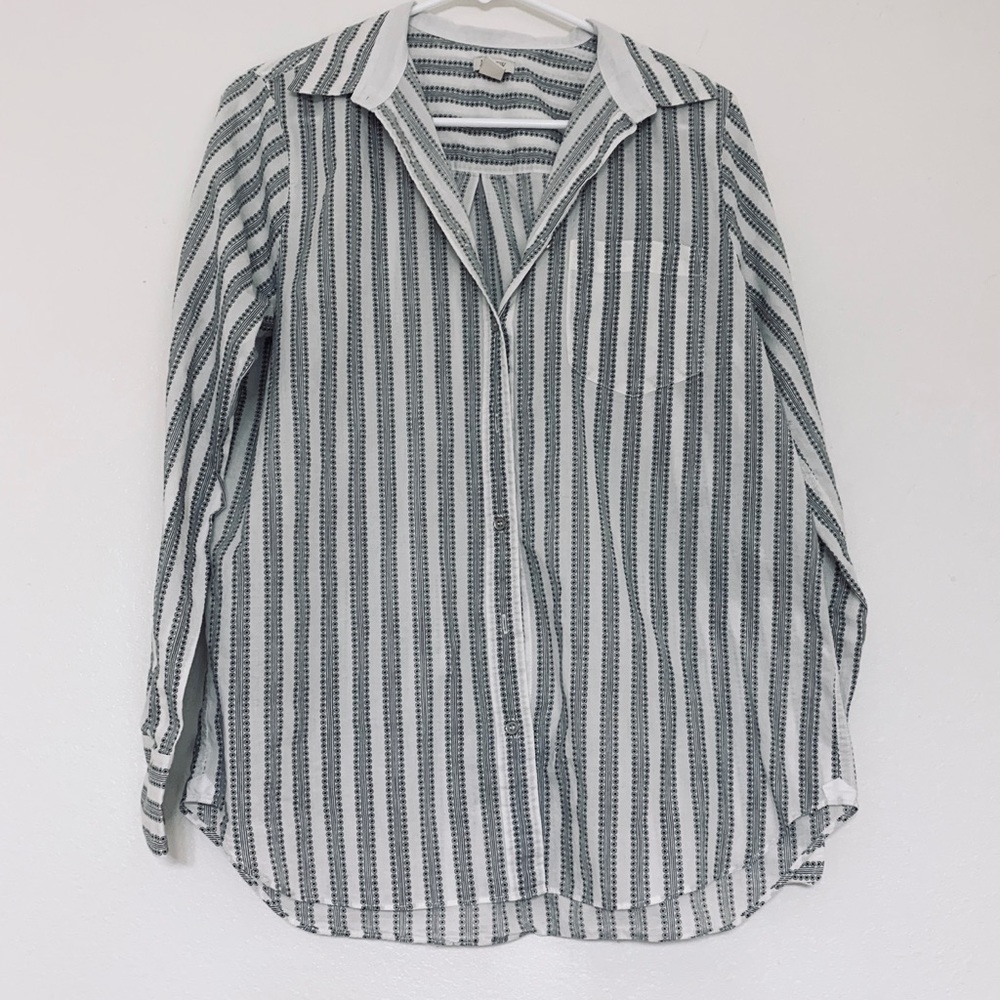 J. Crew patterned button up blouse